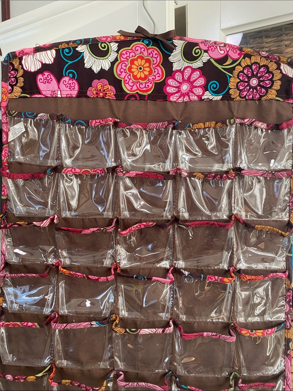 Floral Brown Wall Hanger Jewelry & Accessory Organizer Both Sides Bohemian Y2K - Picture 2 of 4